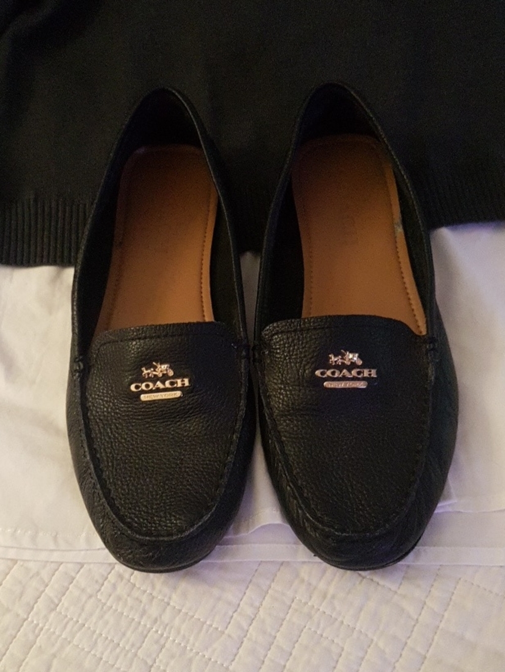 COACH Women’s Black Pebbled Leather Loafers